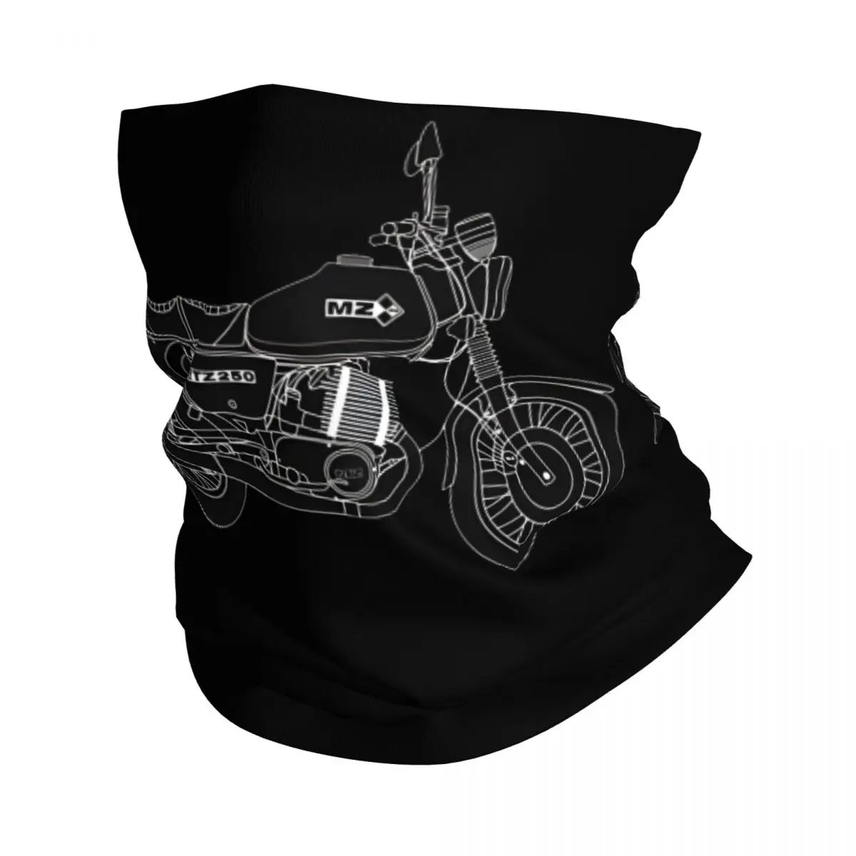 ETZ 250 Motorbike Two Stroke Motocross Bandana Neck Gaiter Printed MZ Moto Wrap Scarf Balaclava Riding Unisex Adult All Season