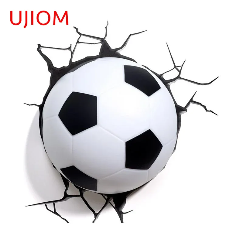 UJIOM 13cm x 12.5cm Soccer Ball Crack Wall Sticker Waterproof Cartoon Decal Personality Funny Motorcycle Accessories Stickers