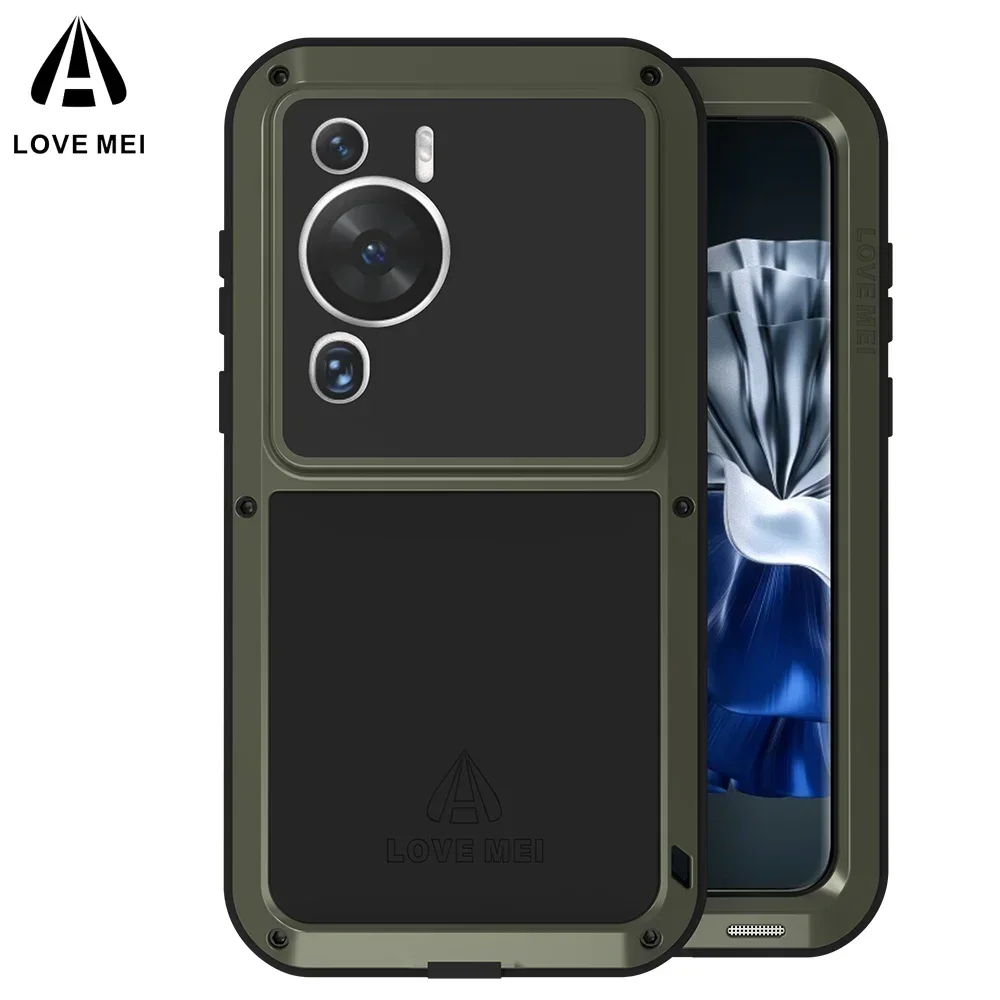 

Original LOVE MEI Case For Huawei P60 Pro Metal Armor Cover P60 Art Military Grade Shockproof Silicone Funda Shell P 60 Coque