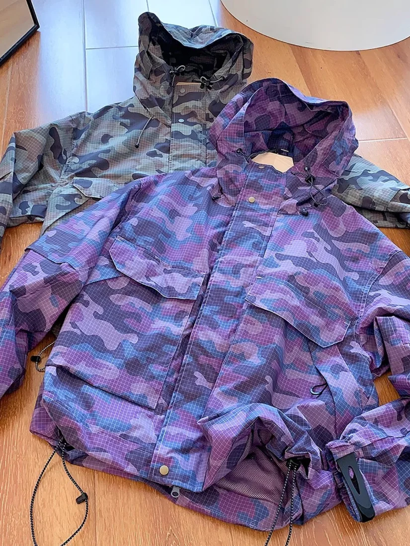 

Outdoor Camouflage Workwear Jaet Men's Spring Autumn Lightweight Casual Hooded Coat Faionable Urban Loose Fit Youth