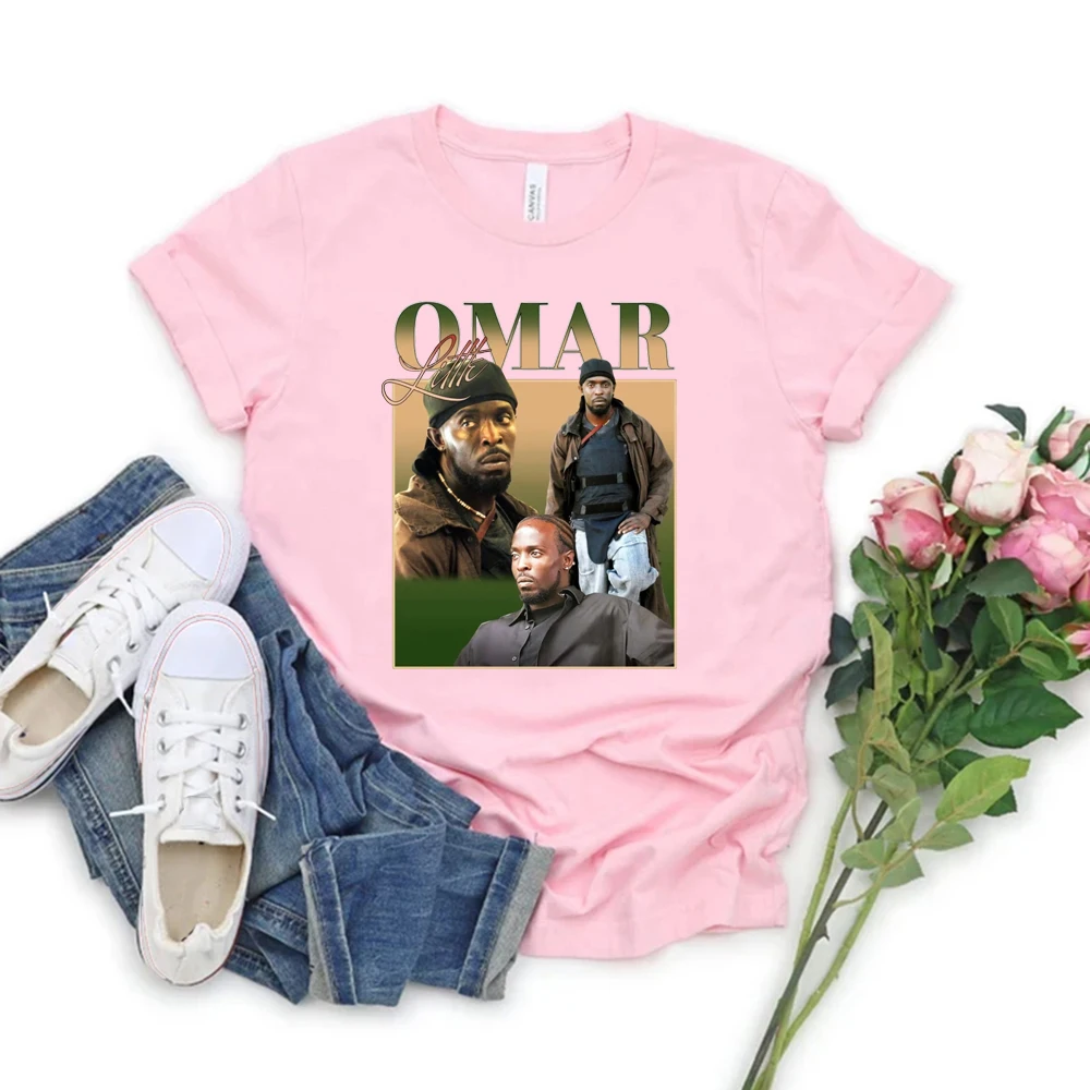 Michael K. Williams Omar Little ลวดเสื้อยืด Michael K. Williams 1966-2021เสื้อพัดลมของขวัญ Top Tees กราฟิก Unisex Tshirt