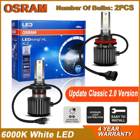 OSRAM H4 H7 H11 bombillas de faros H1 H8 H11 H16 HB3 HB4 9012 HIR2 luces antiniebla 12V 6000K lámparas LED de coche con Chips CSP originales (par)
