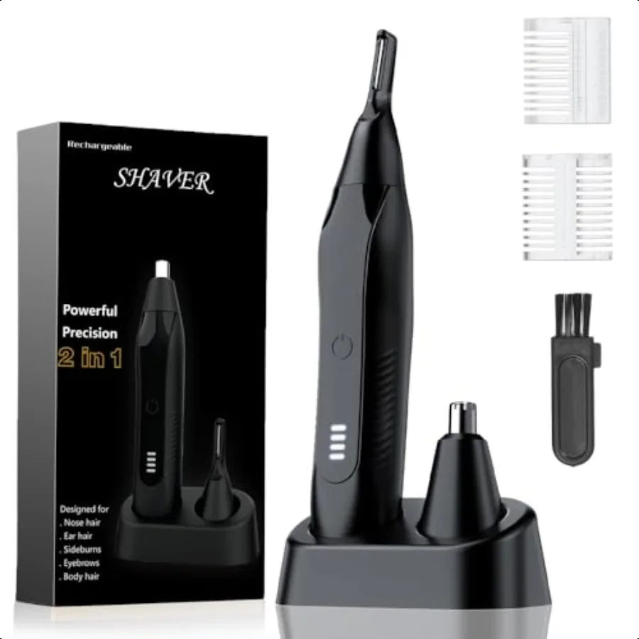 

Rechargeable Nose and Ear Hair Trimmer for Men Women2025 Profional Painl Eyebrow Facial Hair Trimmer with Replaceable Stainl St