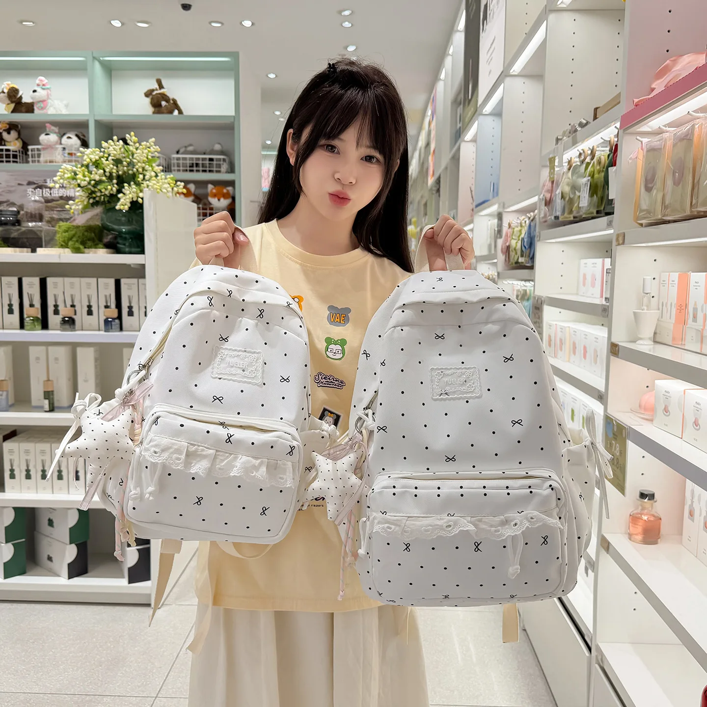lightweight-large-capacity-fashionable-ladies-backpack-student-double-shoulder-bag-casual-summer-travel-bag-polyester