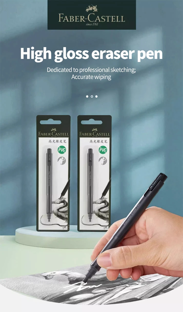 Faber-Castell Radiergummi, einziehbarer automatischer Bleistift, Gummi, hochpräziser Bleistift-Radiergummi, Korrekturwerkzeuge, Schule, Büro, Schreibwaren – Detail 4