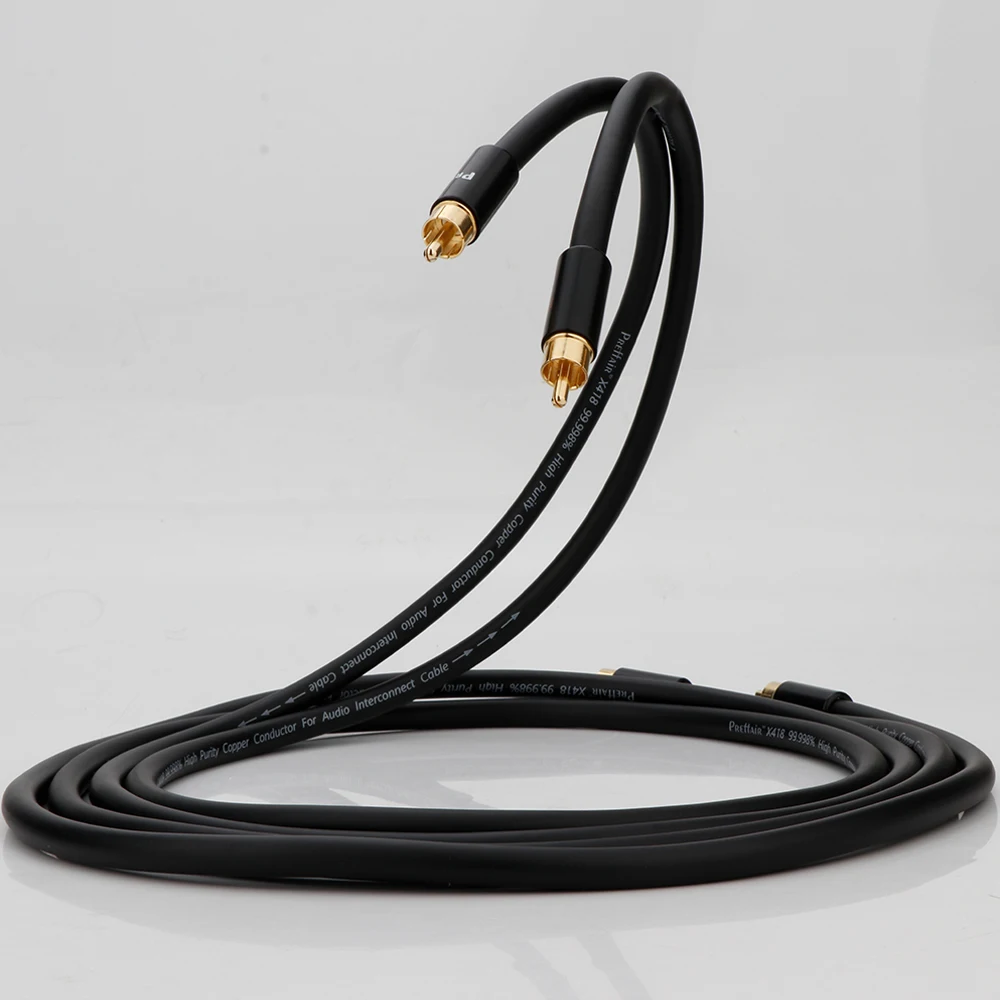 Prefhair-Cable RCA de cobre de alta pureza con enchufe macho RCA chapado en oro/plata, Cable de extensión de Audio, alta gama, X418