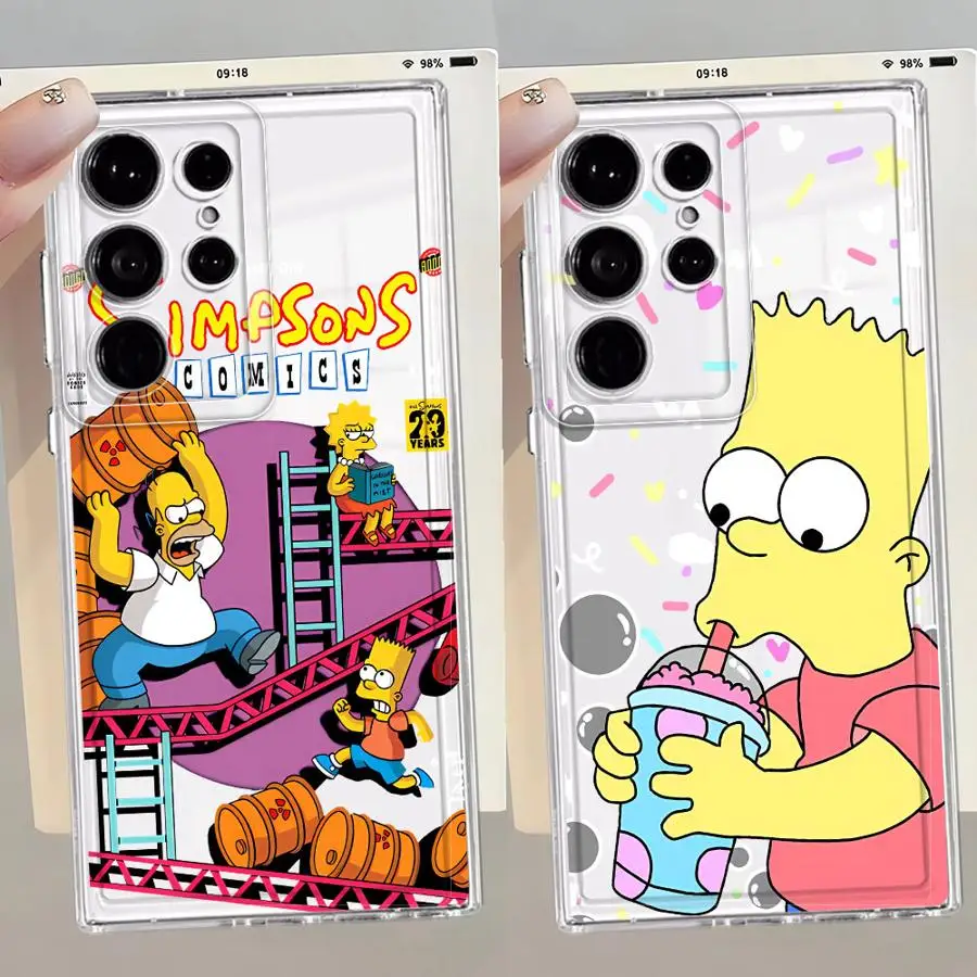 Case for Samsung Galaxy S26 S21 Note 20 Ultra 10 S23 Ultra S24 S20 Plus S25 Edge S22 FE Phone Cover Funny Cartoon SimpsonS