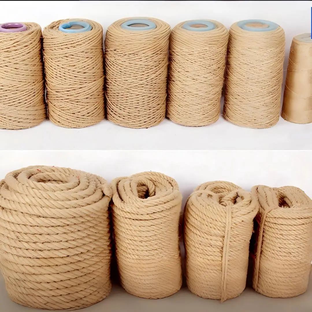 Thick & Thin Natural Jute Rope High Quality DIY Craft Decorative Cord for Cat Scratching Post Gift Tag Hanging Bundling String