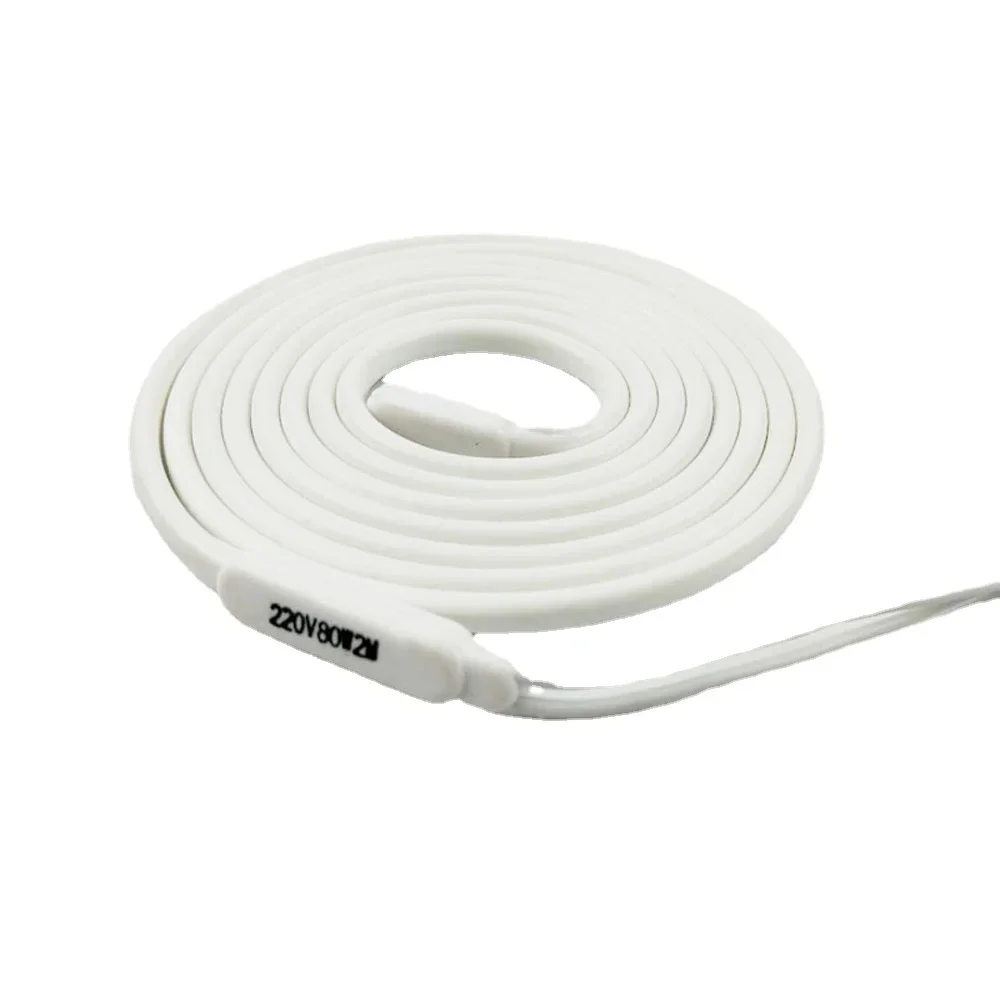 Imagem -02 - Metros 40w por Metro Fio Isolado de Borracha de Silicone Impermeável Branco do Calefator para o Dreno-tubo 220v 15