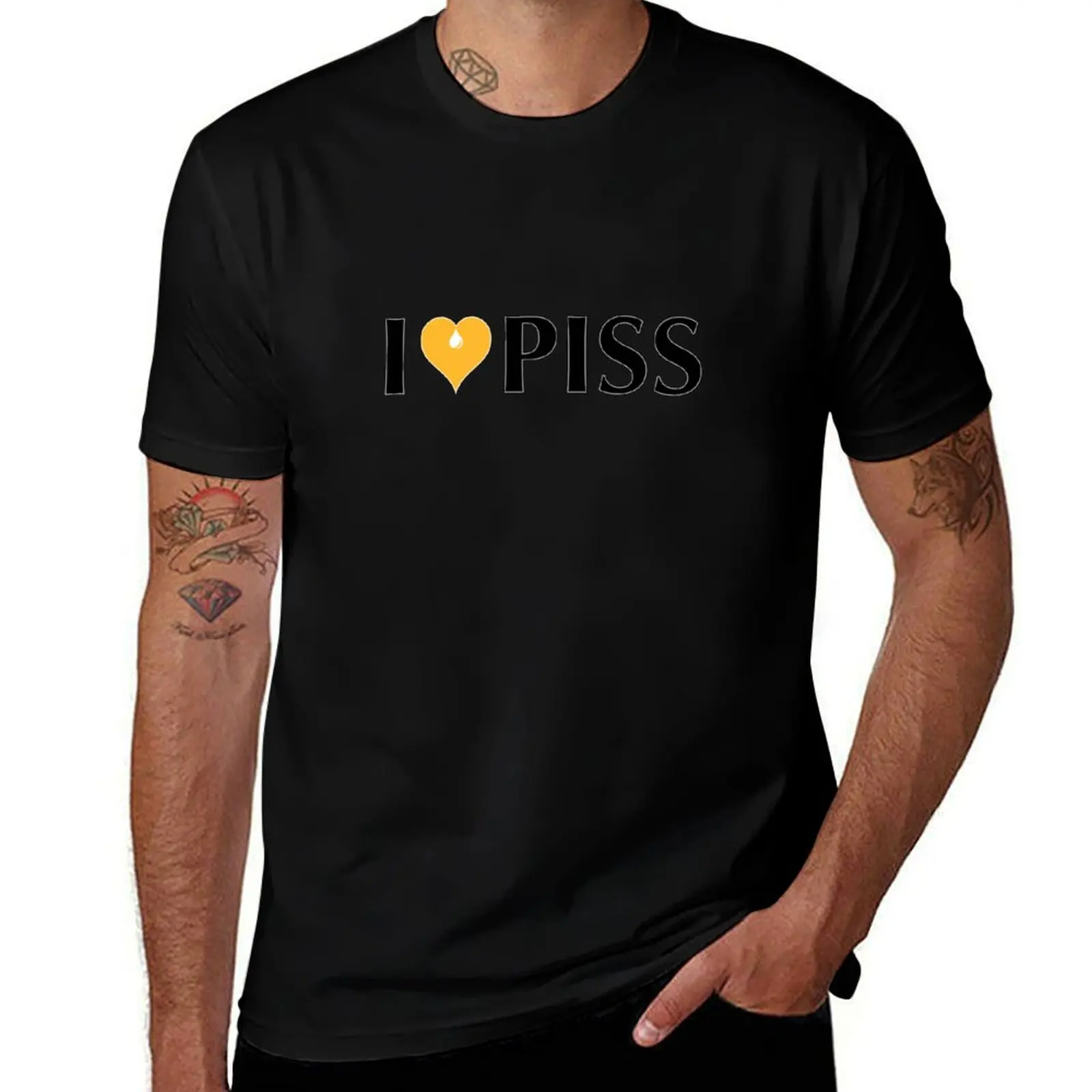 I love piss! T-Shirt Daily Wear Plain Short Sleeve Shirt T-Shirt