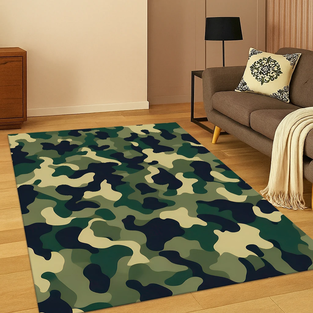 Militärischer bunter Tarnteppich für Zuhause, Schlafzimmer, Wohnzimmer, Sofa, Fußmatte, Küche, Dekor, Kinderspiel, rutschfeste Teppichmatten