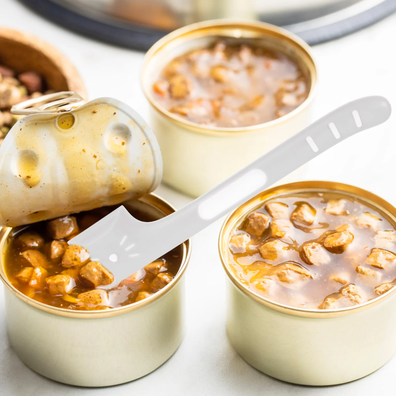 

2Pcs Pet Can Spoon Durable Tpr Handle Cat Dog Food Lid Opener Scraper Easy Clean Tool Can Spoon Pet Supplies Cat Supplies