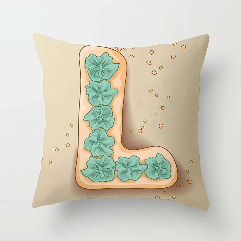 

Creative Color English Alphabet Cushion Cover Polyester Pillowcase Sofa Home Decoration Pillowcase 45X45CM pillow cases