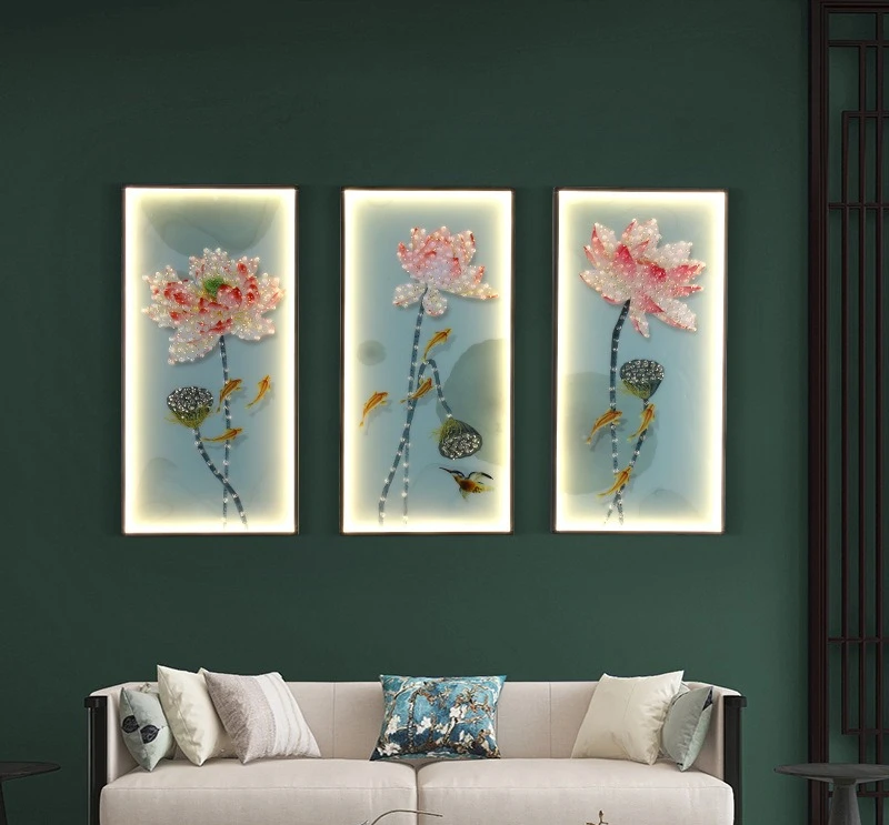 New Chinese style wall lamp Chinese style modern tea room study entrance rectangle