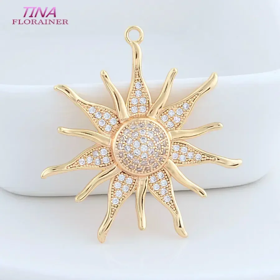 

34,5*37 мм 14-каратное золото, латунные подвески в виде солнца, подвески, ожерелье, серьги, принадлежности для изготовления ювелирных изделий, аксессуары