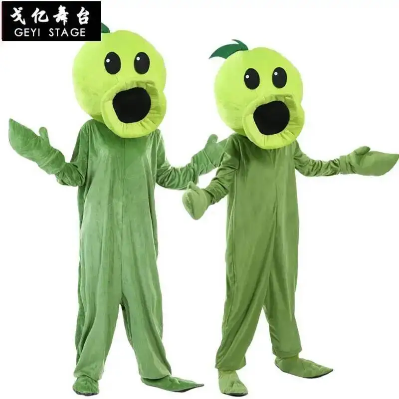 

Pea Costume Size Shooter Cosplay Mascot Plant Shooter Pea Kids Costume with Headgear Carnival Halloween Costumes