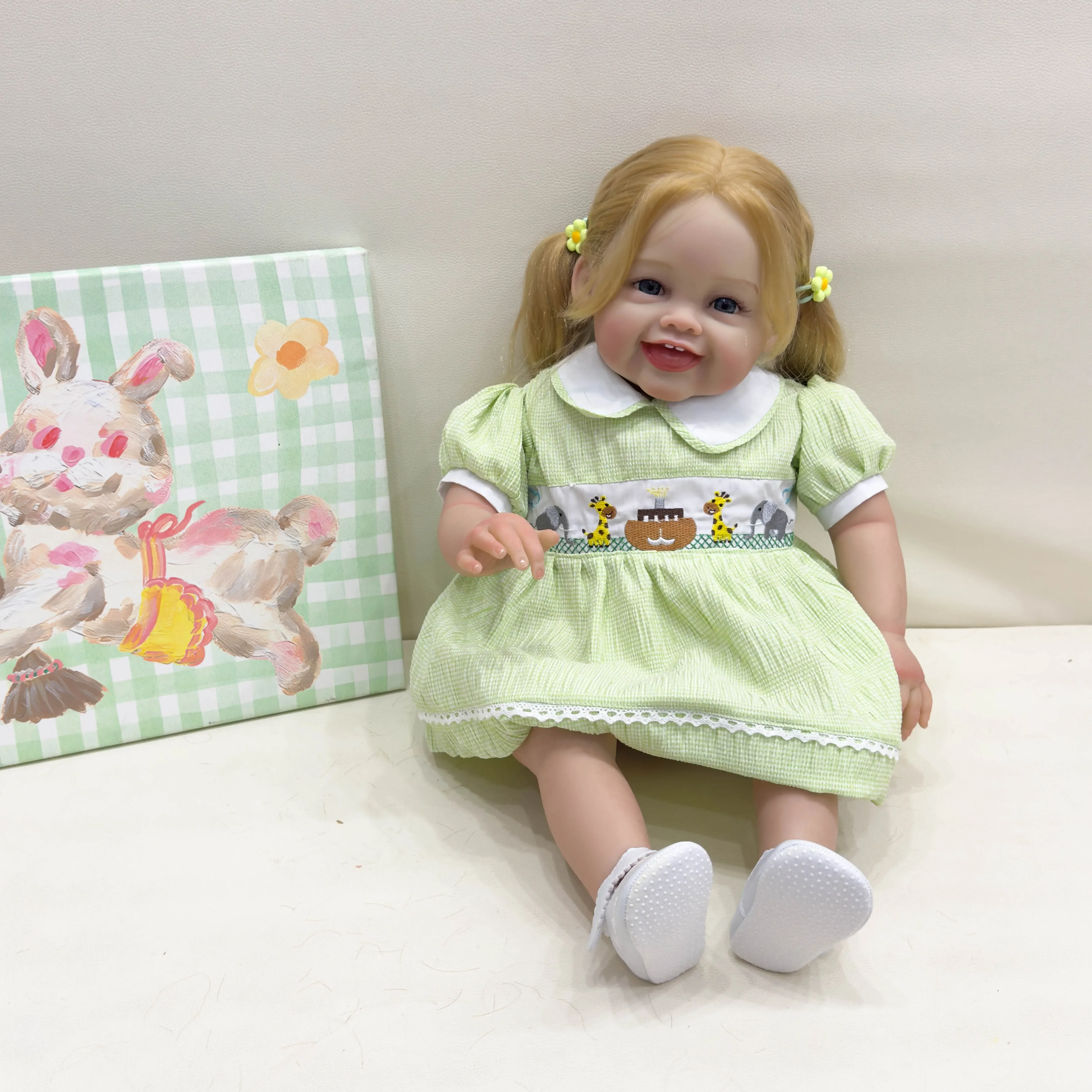 

NPK 60CM Soft Body Devi Reborn Baby Toddler Doll Lifelike 3D Painting with Visible Veins Rooted Hair High Quality Doll