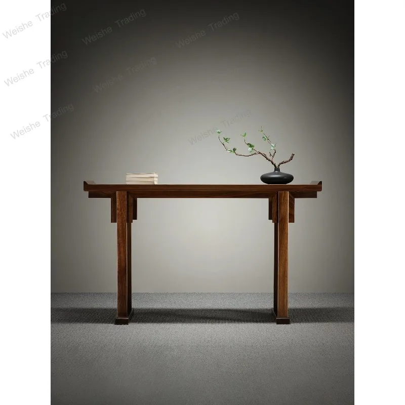 

Black walnut entrance storage table Solid wood entrance table