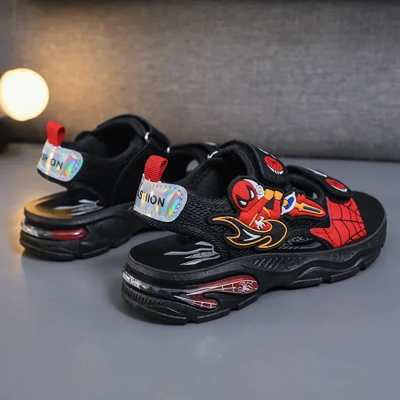 Disney Anime Spiderman Sandals for Kids Anti-slip Slippers Summer Boys Breathable Outdoor Shoes Kids Beach Shoes Size 26-37