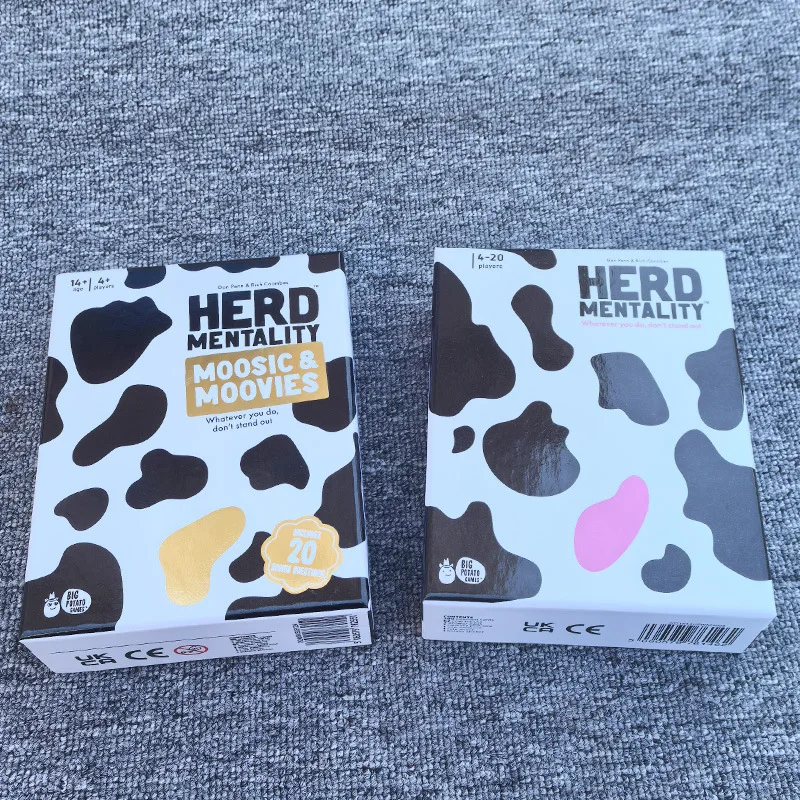 

Настольная игра Herd Mentality Moovies Edition, забавная семейная игра для всех возрастов, забавная игра для вечеринок с уникальной тематикой коровы и фильмов