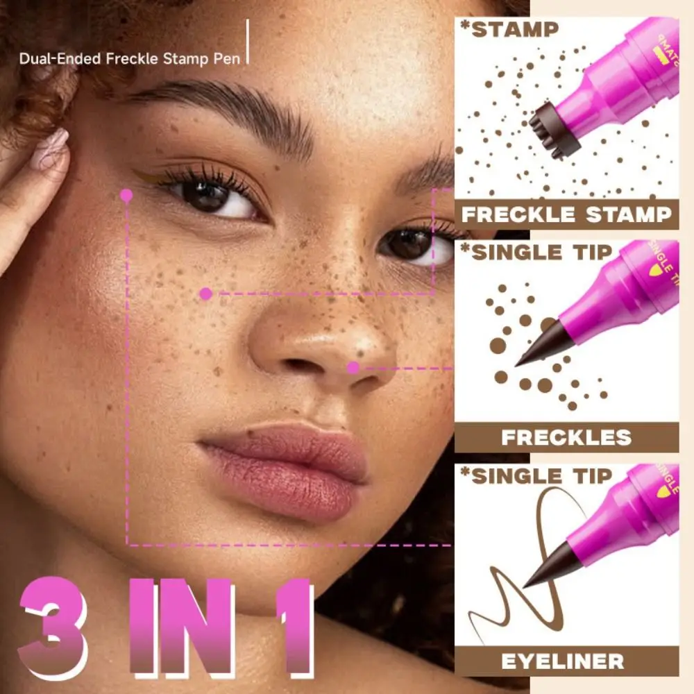 New Dual-Ended Faux Freckle Stamp Smudge-proof Fast-drying Freckle Makeup Pencil Waterproof Natural Freckle Pen