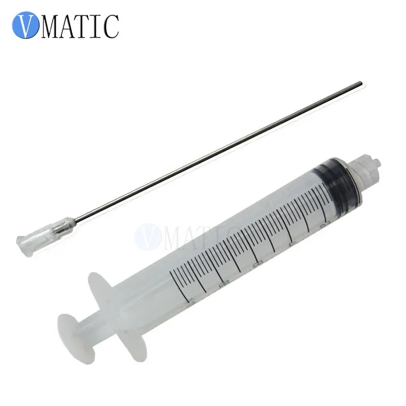 Free Shipping Quality 10ml/10cc Luer Lock Dispensing Syringes With 16G Blunt Tip Fill Needles 10cm Tubing Length