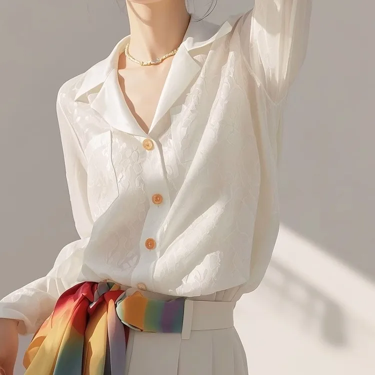 Biała długa sukienka na wiosnę i jesień, nowa, unikalna, piękna, modna, elegancka sukienka damska, do pracy, elegancka, z włókna poliestrowego.