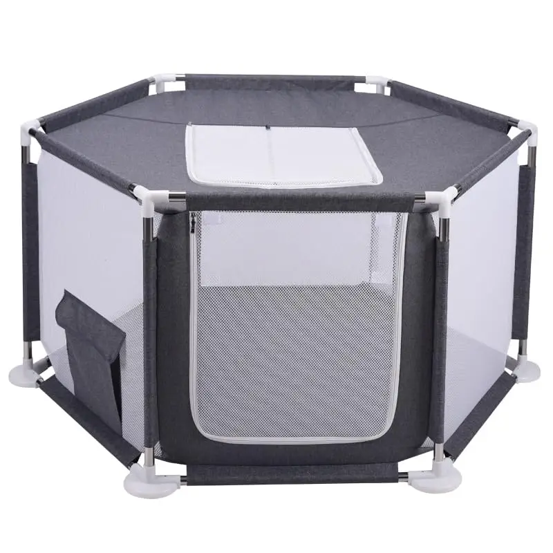 

Pet Playpen, 6-Panel Portable Dog Playpen with Breathable Mesh & Zippered Door, Indoor/Outdoor Puppy Playpen with Storage Pocket, Foldable Exercise Pen