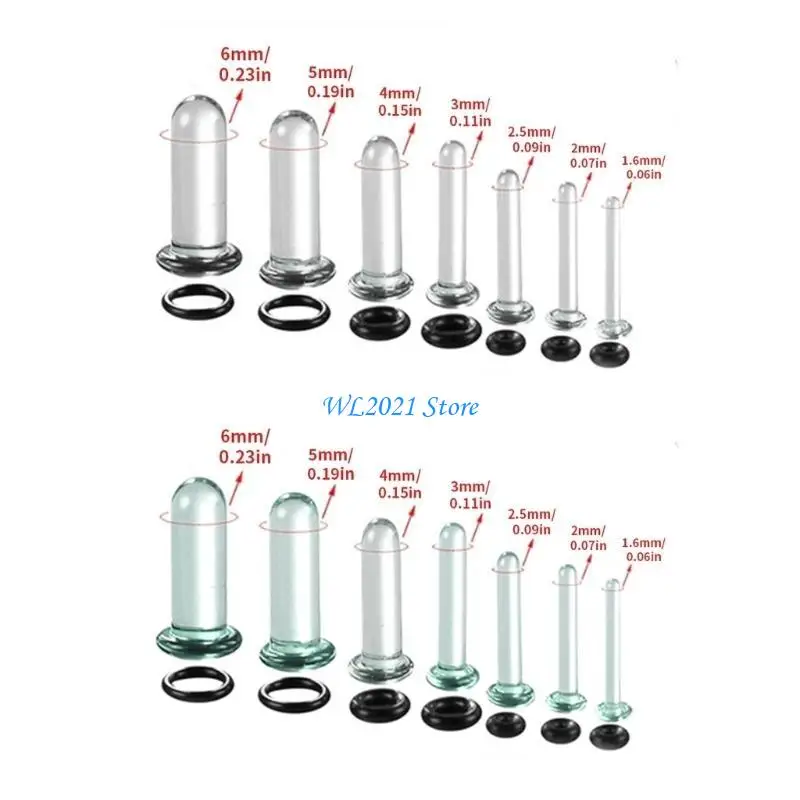 

G5GC Glass Ear Stretching Set Assorted Sizes Plugs for Unique Body Piercing