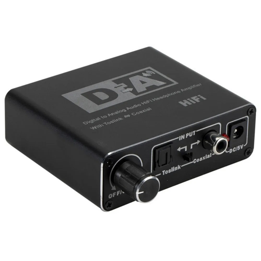 RL Audio Converter DAC Digital To Analog Audio Converter Decoder Bidirectional Switch Toslink R/L RCA