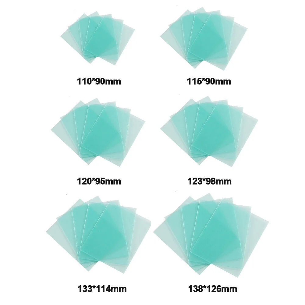 10pcs/kit Spare Welding Shield Cover Green Clear Lens Protector Plate For Welding Screens Helmet Mask Replace Parts