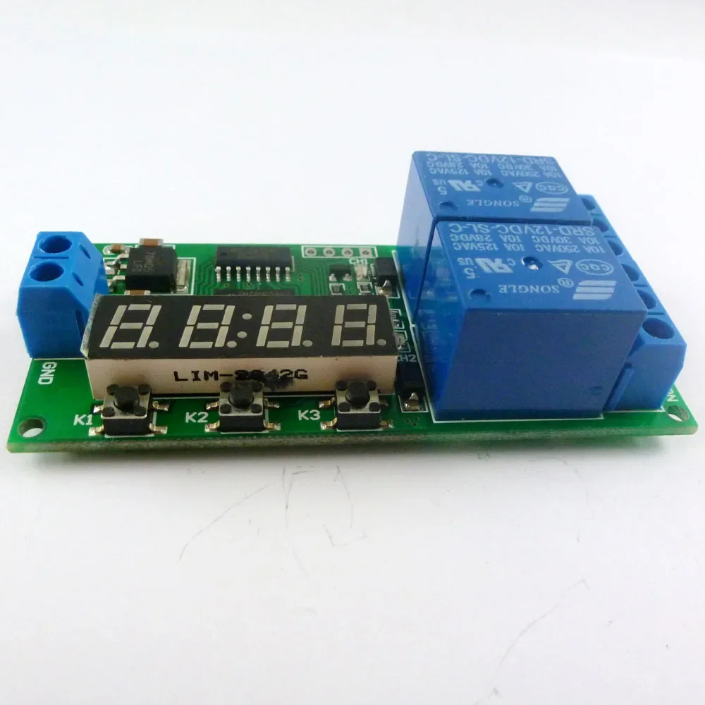 DC 12V 2 CH Multifunction Delay Timer Module Delay Relay Controller Motor Reverse Cycle Loop Timers Interlock Switch Board