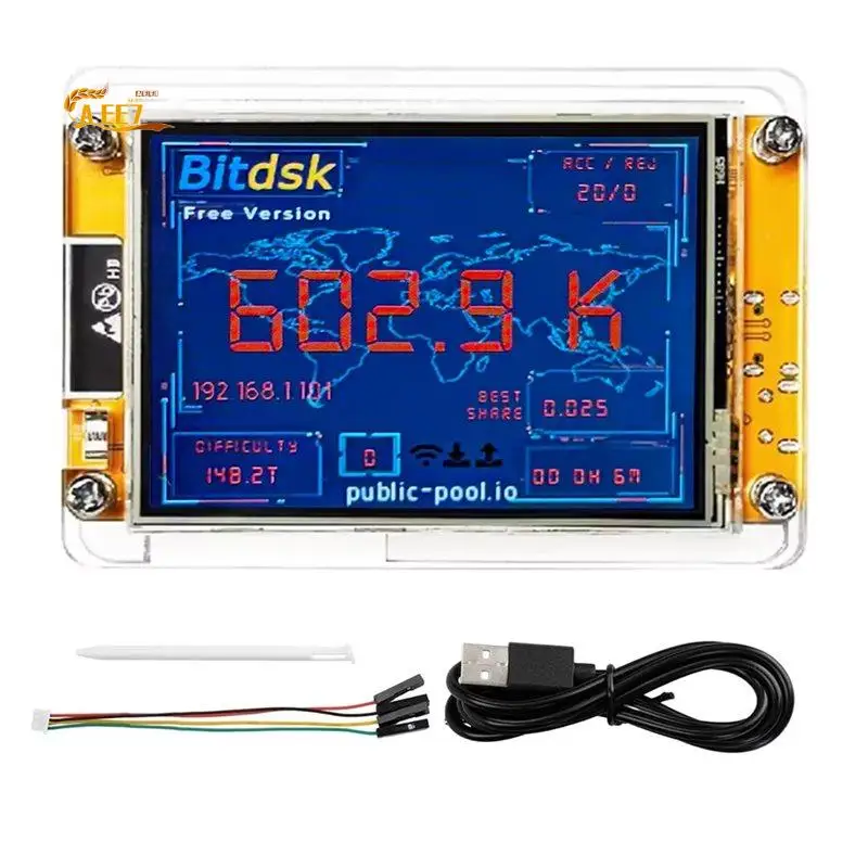 AEE7-Bitdsk Miner S1 600KH/S BTC Solo Machine, 2.8-Inch Large Screen, Independen Operation Smart Display Desktop