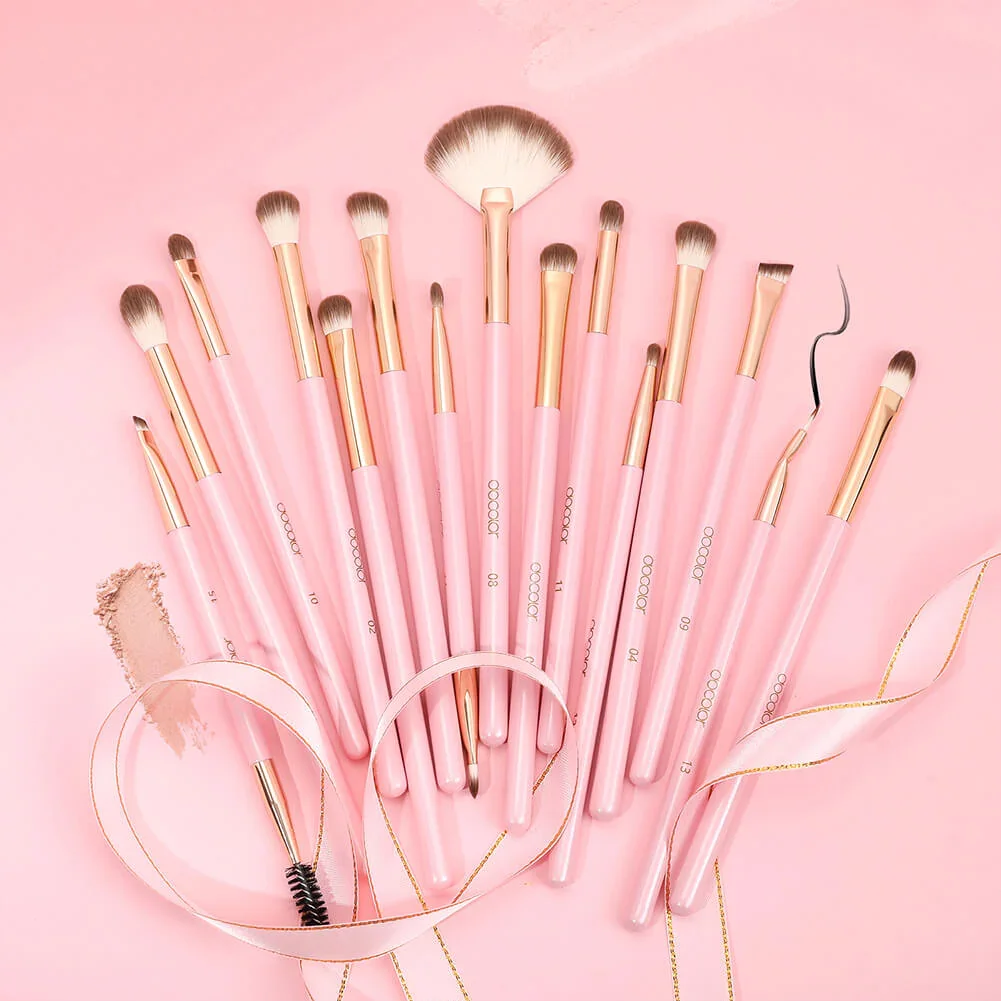Docolor 아이 메이크업 브러쉬 15Pcs 브러쉬 세트 아이 섀도우 블렌딩 컨실러 눈썹 속눈썹 아이 라이너 프리미엄 아이 메이크업 브러쉬