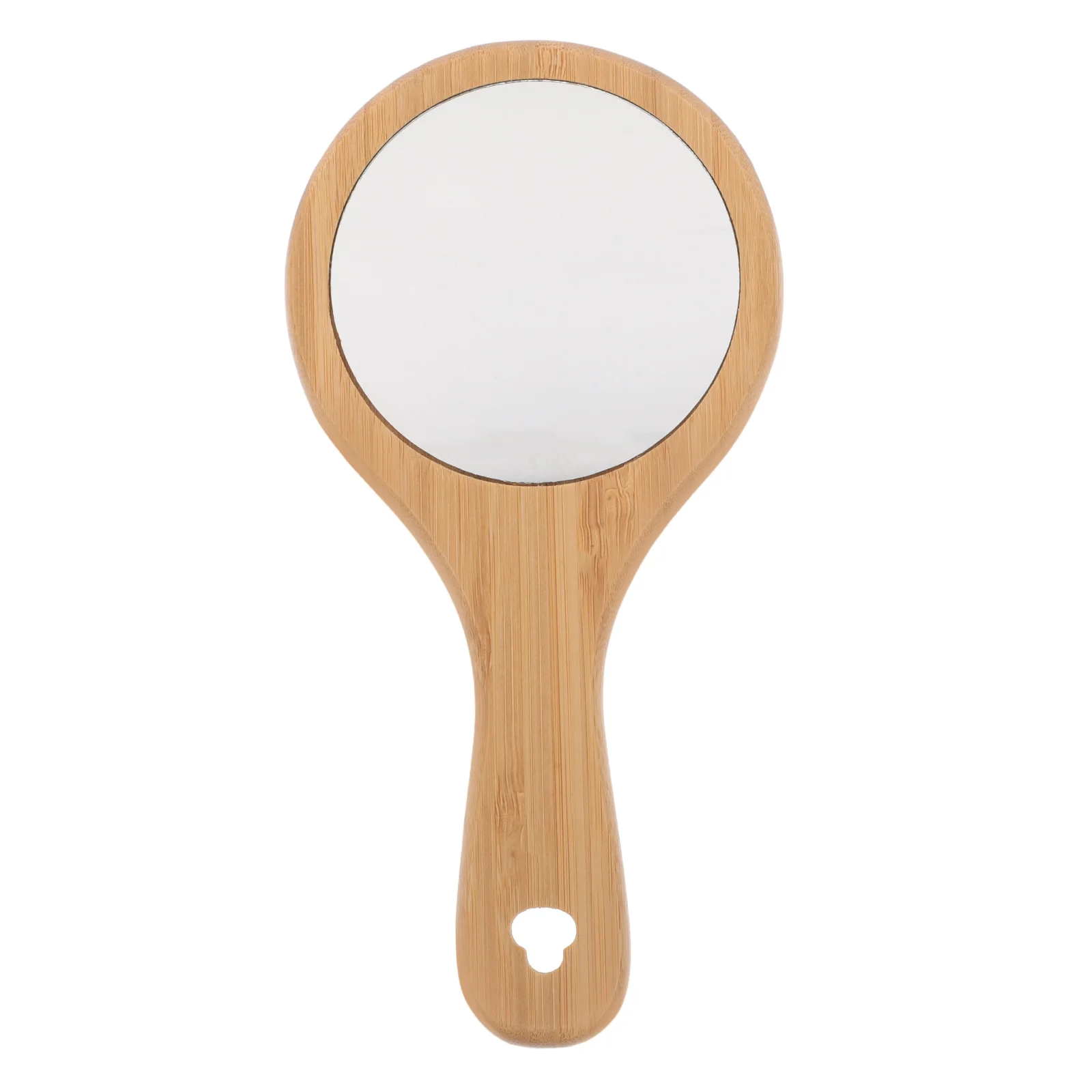 

Wooden Beauty Mirror Hand Held Handle Makeup Cute Small with Vintage Glass Mirrors