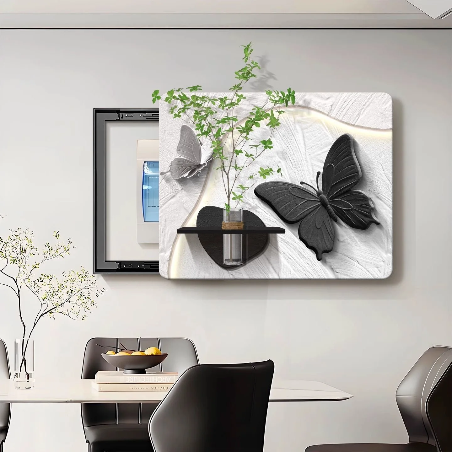 Green plant electric meter box decoration painting 2025 new distribution box covering switch box weak current box mural