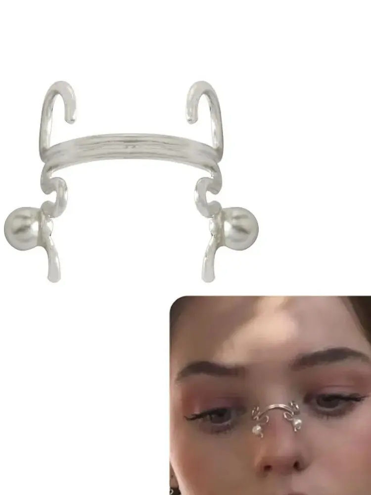 Décoration de nez inspirée Cyberpunk, pince-nez créative en perles, exquise, luxe léger, sensation haut de gamme, décoration de visage Paty