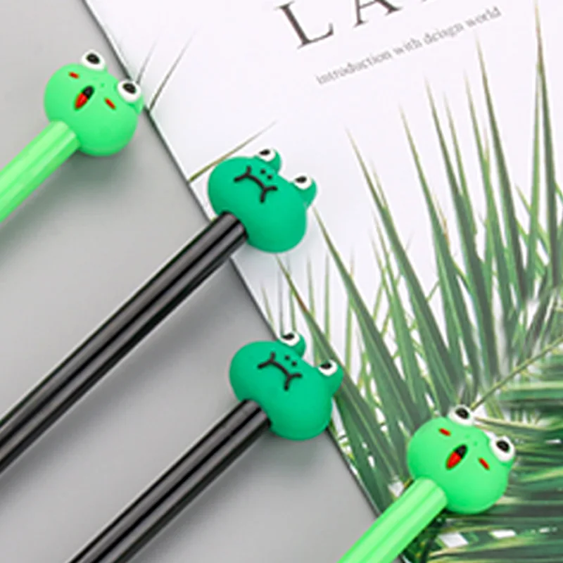 Wholesale Creative Cartoon Frog Head Gel Pen Cute Pen Animal Black Student Stationery