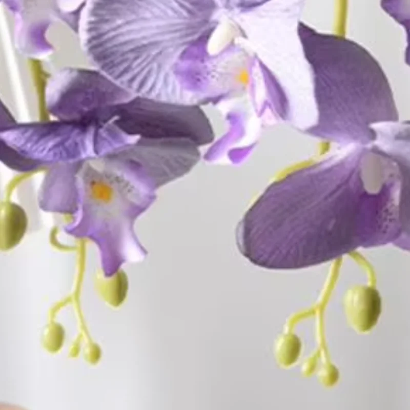 

Artificial Flowers Long Stem Real Touch Fake Orchid Branch with 9 Heads Full Blooms for Vase Elegant Home Flower Arrangement