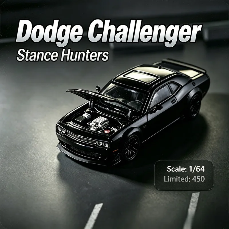Stance Hunters-SH 1/64 Dodge SRT Hellcat Modèle de voiture miniature en alliage, jouet de collection pour garçons # peetyeee
