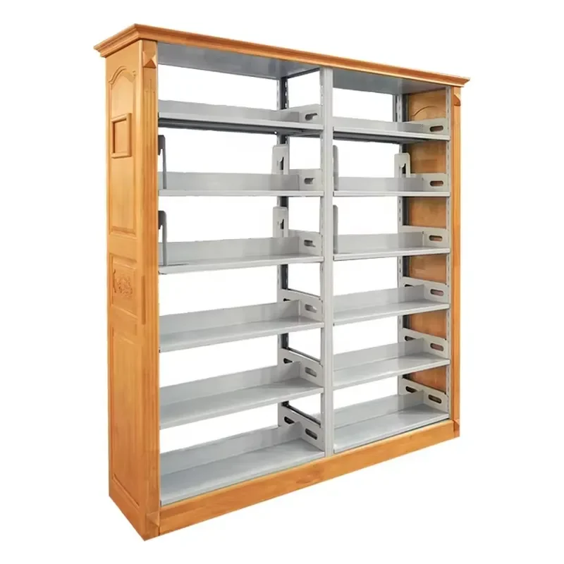 for Decorative Wood and Metal Bookshelves for School Library Office Storage Display Rack Modern Industrial Style Bookcase