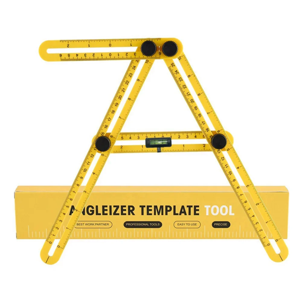 Professional Template Tool Angle Ruler Measuring Protractor Activity Four-fold Ruler With Metric Inch Scale Gauging Tools