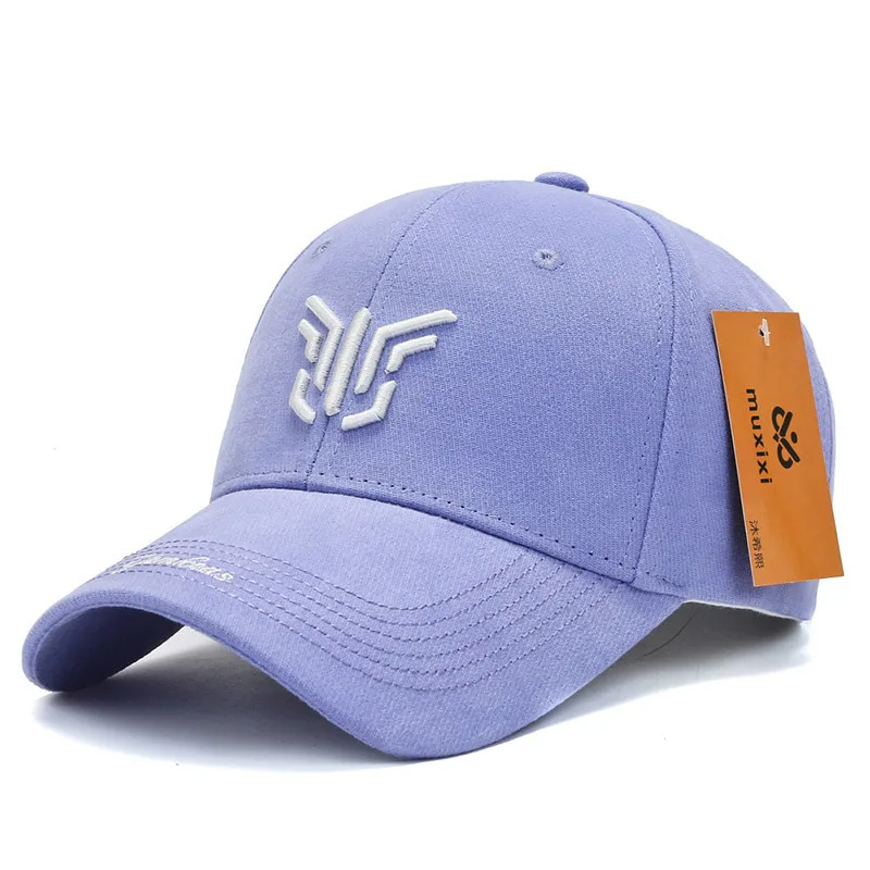 Unisex Outdoor Casual Embroidered Baseball Cap Spring Summer Sunshade Student Versatile Duckbill Hat round Top Adjustable Size