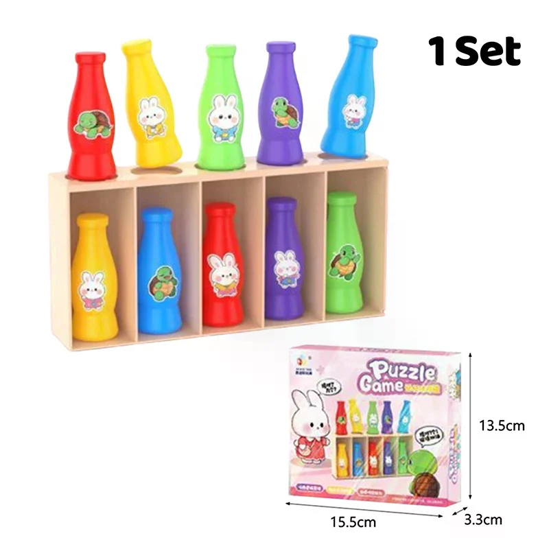 لعبة ألغاز مطابقة لزجاجة الذاكرة لسطح المكتب للأطفال، لعبة تفاعلية بين الوالدين والطفل #3