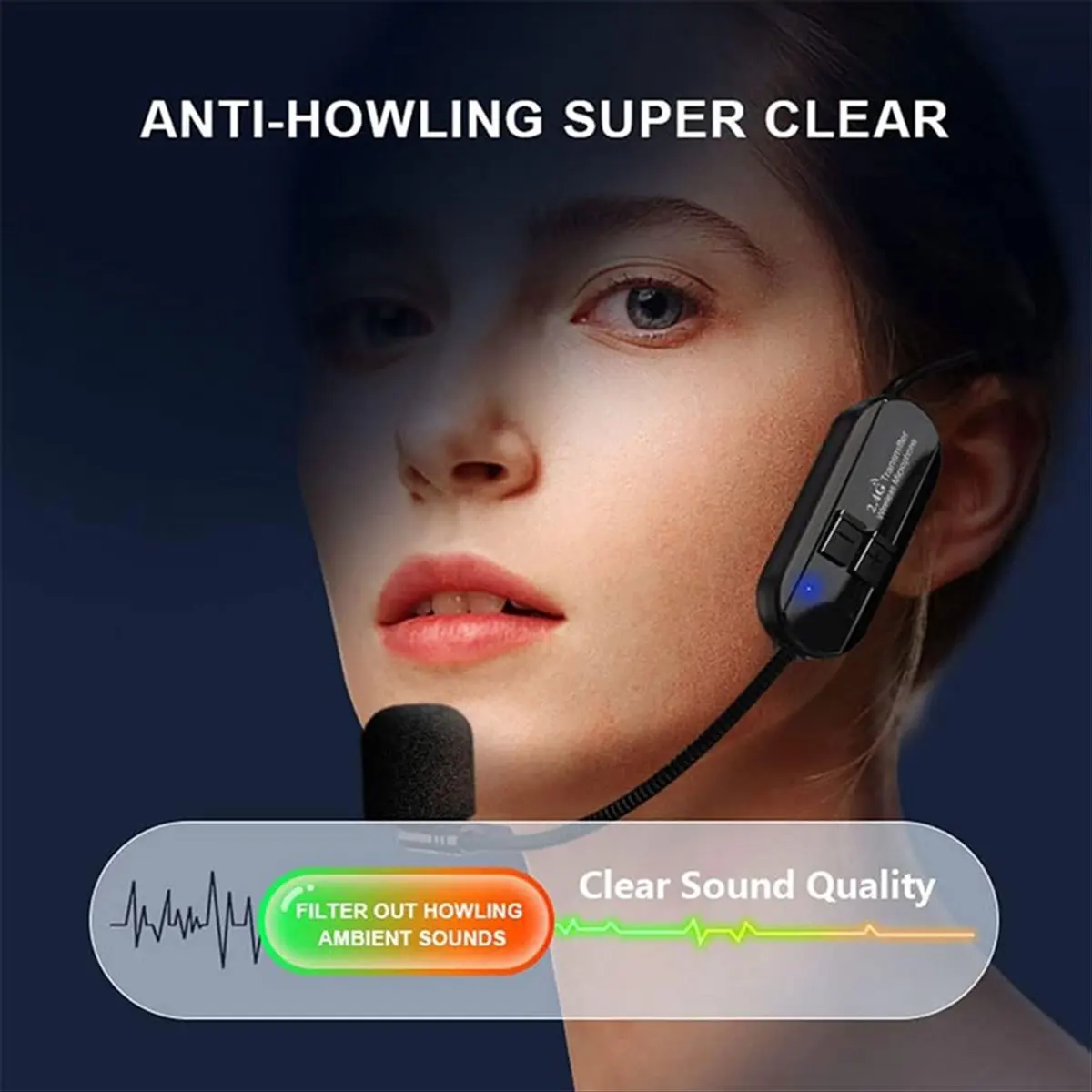 T35C Professional Wireless Headset Microphone Transmitter Microfone for Voice Radio System Guitar Teaching Fitness Gaming