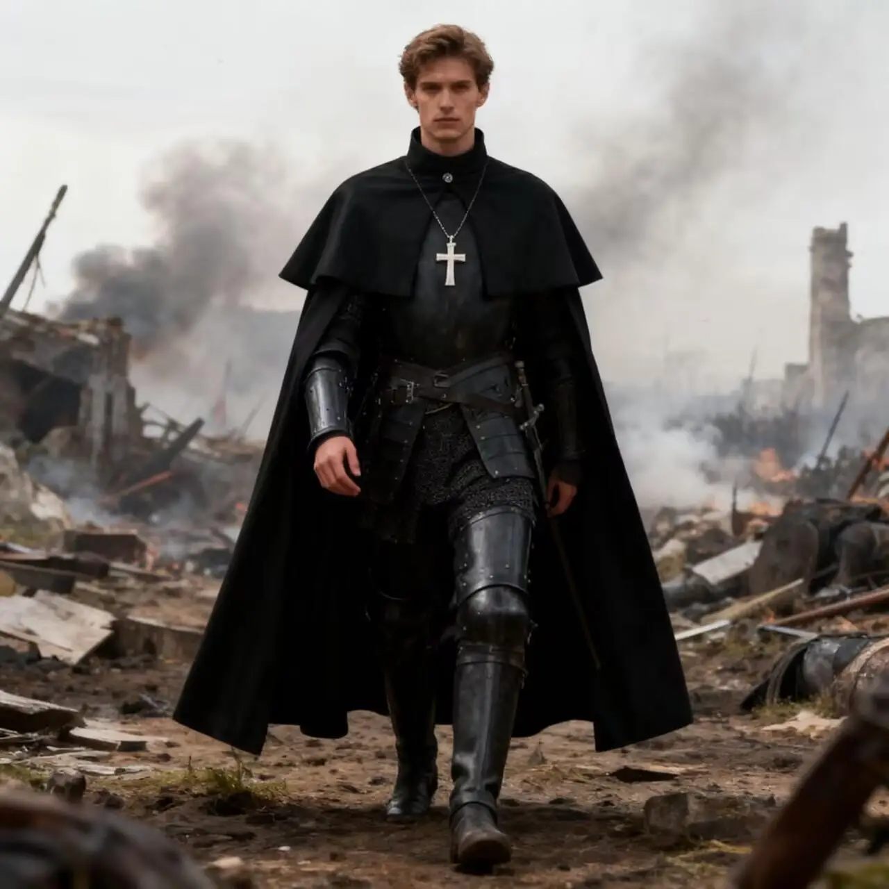 

Готический темный длинный плащ унисекс, костюм на Хэллоуин, накидка на плечи, воротник-шаль, халат, кейп, косплей-куртка, мужской стиль, всесезонный, атласный