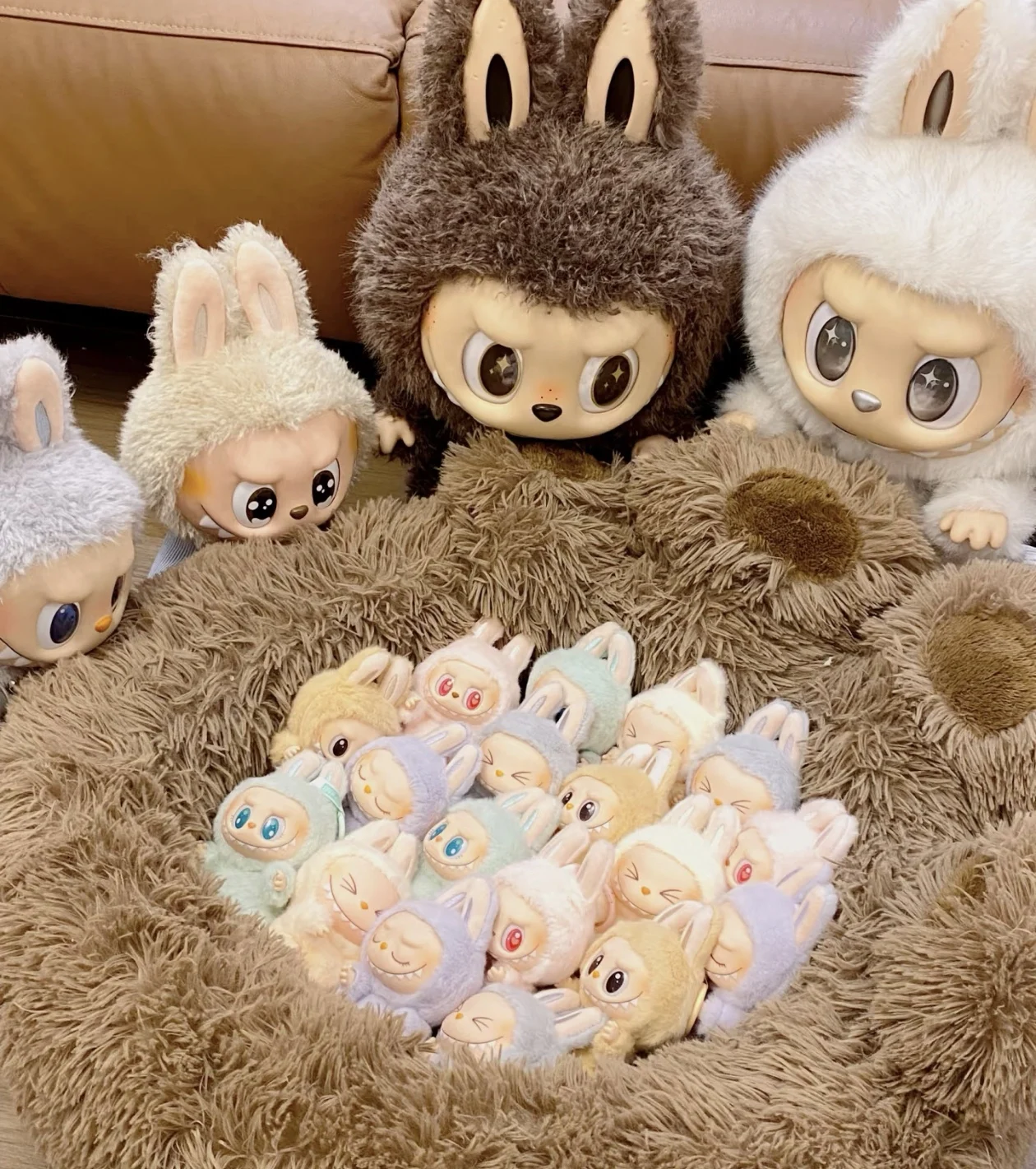 For Labubu The Monsters Blind Box Hot Toy Heartbeat Macaron Enamel Face PVC Figure Doll Kawaii Ornament Keychain Gift for Kids