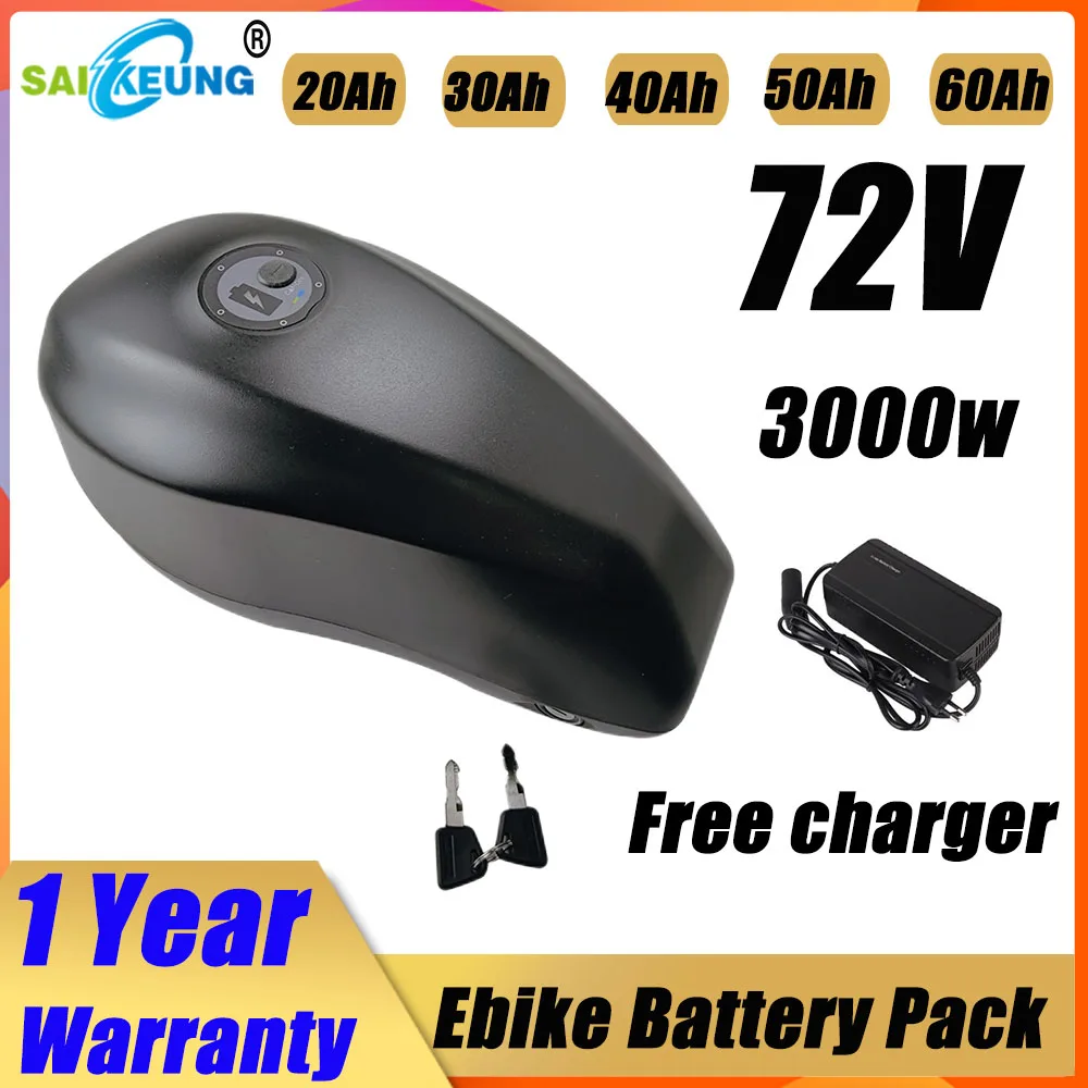 

72v 60ah Titanate E Bike Akku Accu Electric Bicycle 36v 48v 52v 60v 300w-3000w Bafang TSDZ2 20 30 40 50 Ah Lithium Battery Pack