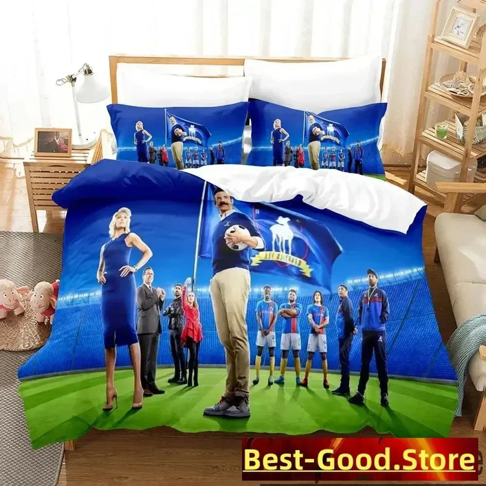 3D Print Ted Lasso Bedding Set Duvet Cover Bed Set Quilt Cover Pillowcase Comforter king Queen Size Boys Adult Bedding Set