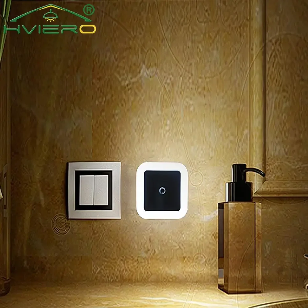 LED Night Lights Motion Sensor Smart Battery Operated Bedside Square Wall Lamps For Room Hallway Pathway Toilet Home Lighting